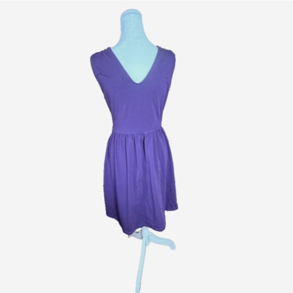 Vintage Y2K Mark. Purple V-Neck Sleeveless Mini Dress Women’s Size S Petite Boho - Picture 4 of 6